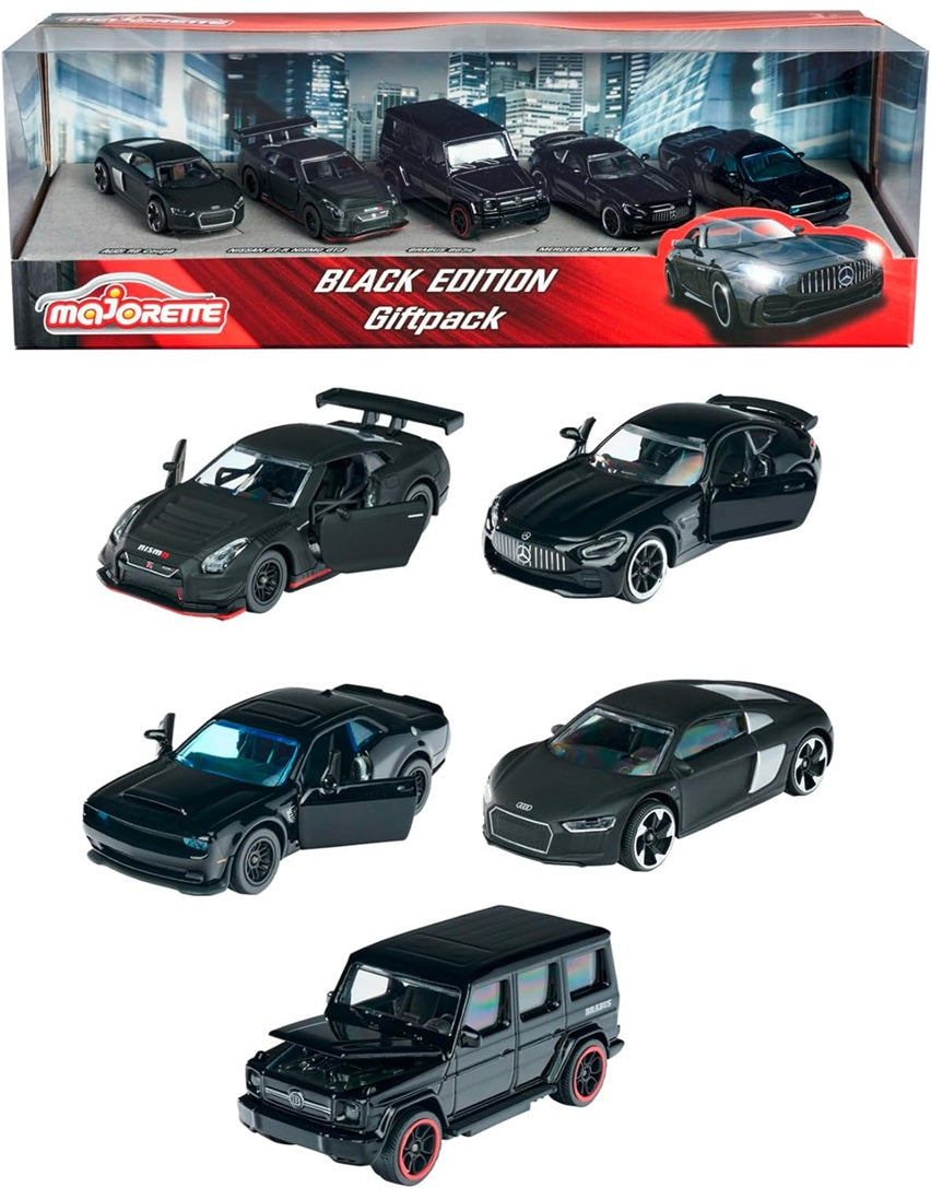 Majorette Iconic cars Black Edition - 5 stk. giftpakke - skala 1:64