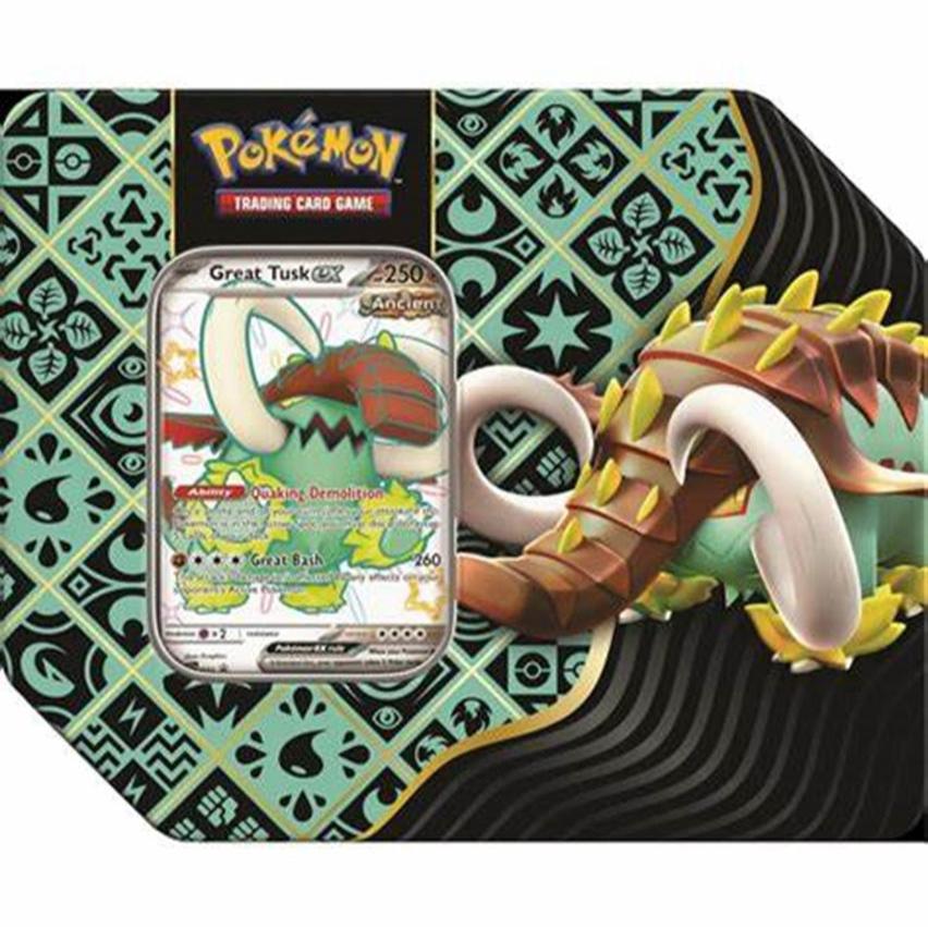 Pokemon Paldean Fates 5-Booster Tin - Shiny Great Tusk ex