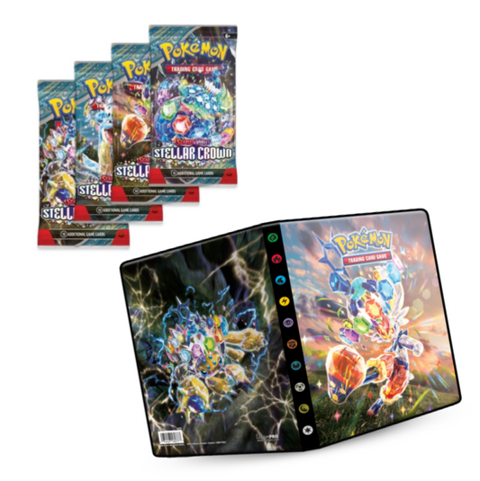 Pokemon SV07 Stellar Crown - 4 boosterpaket + mapp