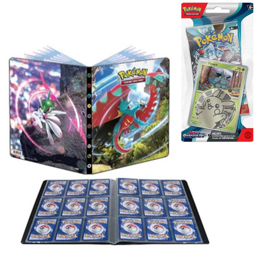 Pokémon TCG: Scarlet &amp; Violet SV4 – Paradox Rift – eine Booster Pack-Blisterpackung + Ordner