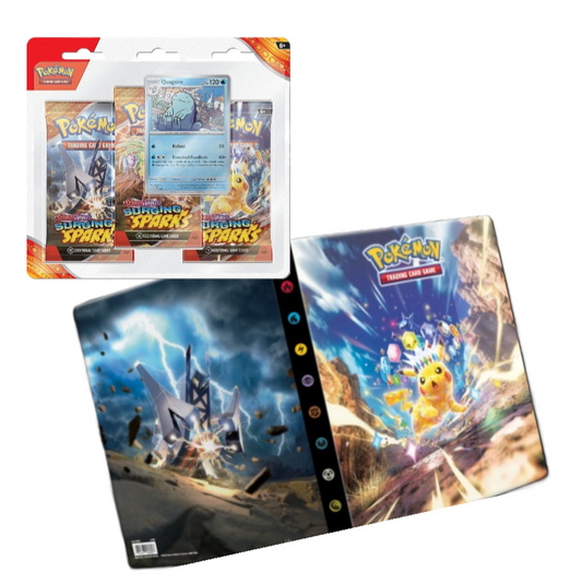 Pokémon TCG: Surging Sparts - 3-pack blister + Folder Set